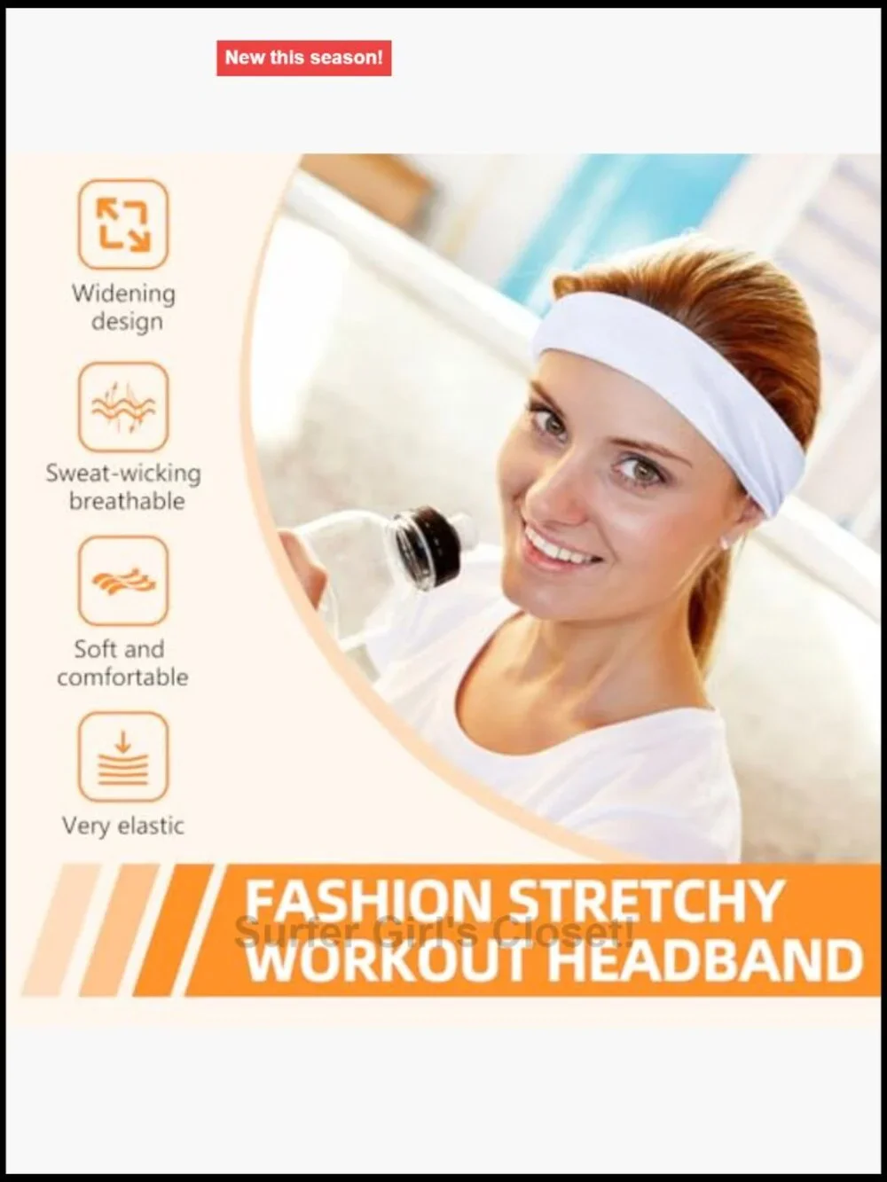 Non Slip Athletic Headband Set - Absorb Sweat, Elastic, Soft for Workouts